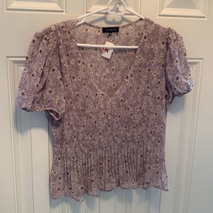 1. STATE lavender flower blouse